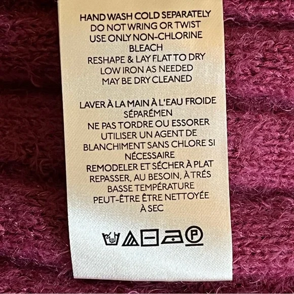 FREE PEOPLE Oversized Big City Turtleneck Sweater Fuchsia Pink Womens M-XL Prep - Picture 11 of 14